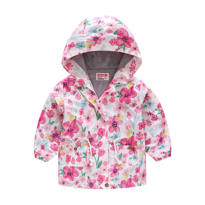 Spring And Autumn Thin Hooded Cute Zipper Children's Jacket