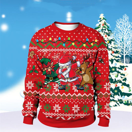 Men And Women Christmas Round Neck Sweater Tops