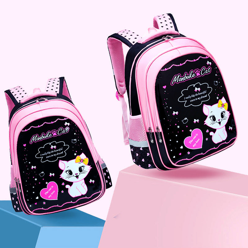 Girls School Cute Cat Print Backpack