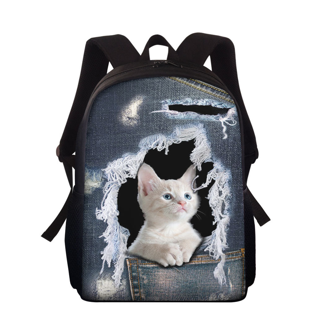 Hollowed-out pet cat children's schoolbags