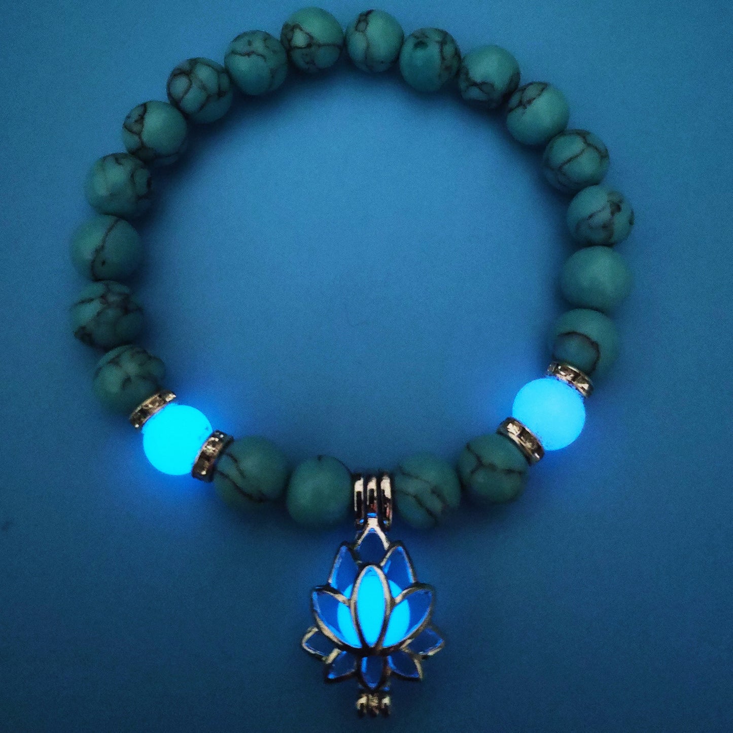 Energy Luminous Lotus Natural Stone Bracelet Yoga Healing Luminous Glow In The Dark Charm Beads Bracelet For Men Women - Trendys Collections