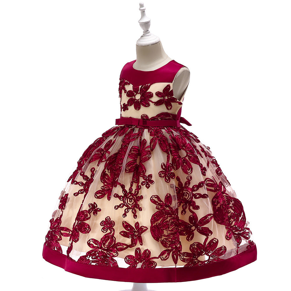 Girls dress girls applique princess dress