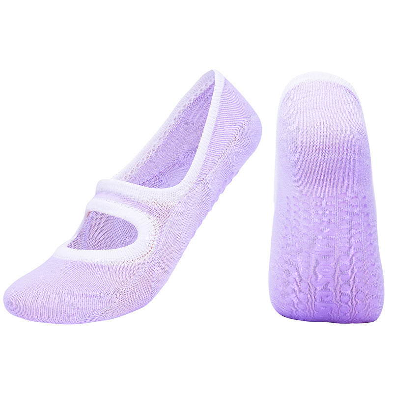 Open-back non-slip gym indoor floor socks