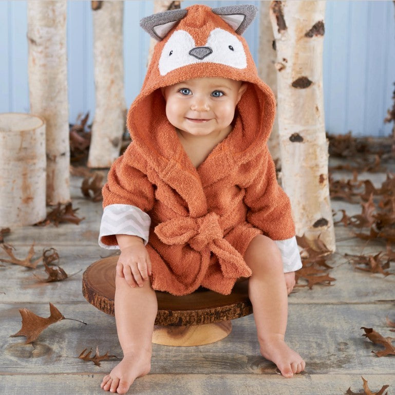 Kids Hooded Absorbent Animal-shaped Bathrobe