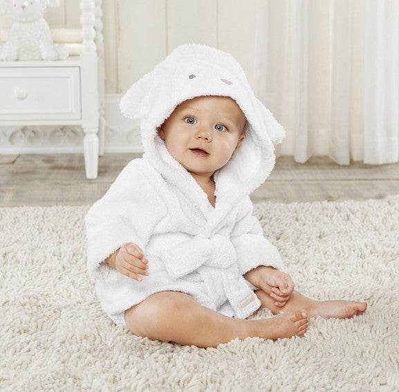 Kids Hooded Absorbent Animal-shaped Bathrobe