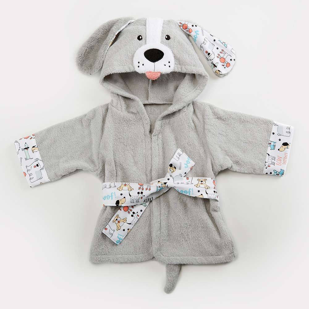 Kids Hooded Absorbent Animal-shaped Bathrobe