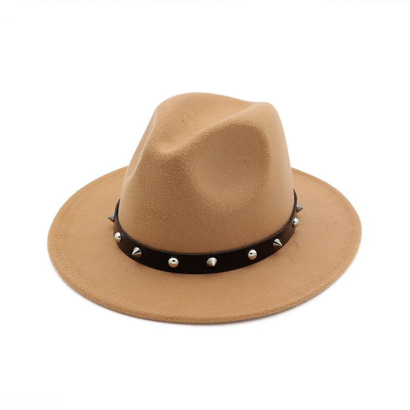 New Style Rivet Accessories Top Hat For Men and Women Woolen Hats