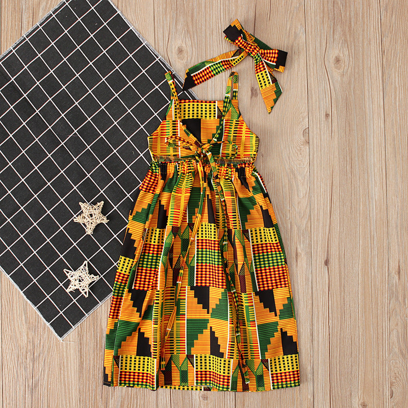 Strapless Strappy Skirt African Bohemian Style Dress