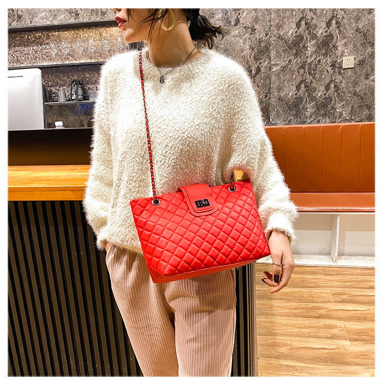 Trendy Large-Capacity Bag Women's Bag New  Fashion All-Match Chain Shoulder Messenger Bag Net Red Tote Bag - Trendys Collections