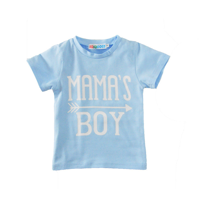 Children's Clothing Boy Suit Short-Sleeved T-Shirt  Two-Piece Suit