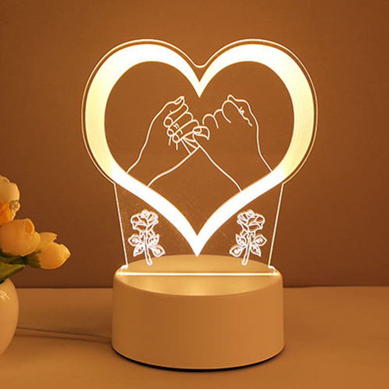 3D Lamp Acrylic USB LED Night Lights Neon Sign Valentines Day Gifts