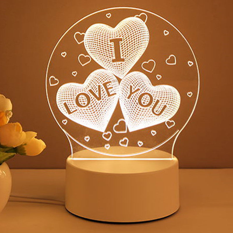 3D Lamp Acrylic USB LED Night Lights Neon Sign Valentines Day Gifts