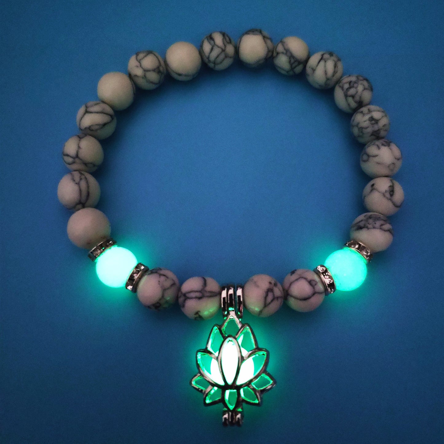 Energy Luminous Lotus Natural Stone Bracelet Yoga Healing Luminous Glow In The Dark Charm Beads Bracelet For Men Women - Trendys Collections