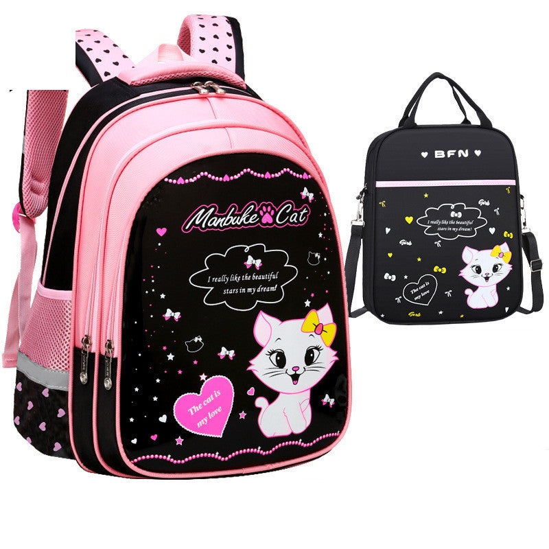 Girls School Cute Cat Print Backpack