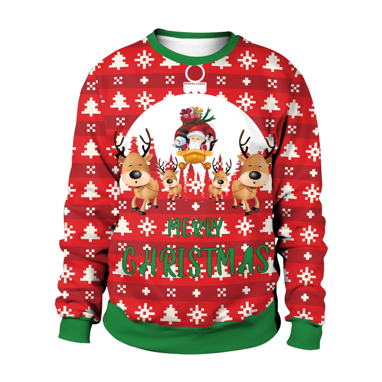 Men And Women Christmas Round Neck Sweater Tops