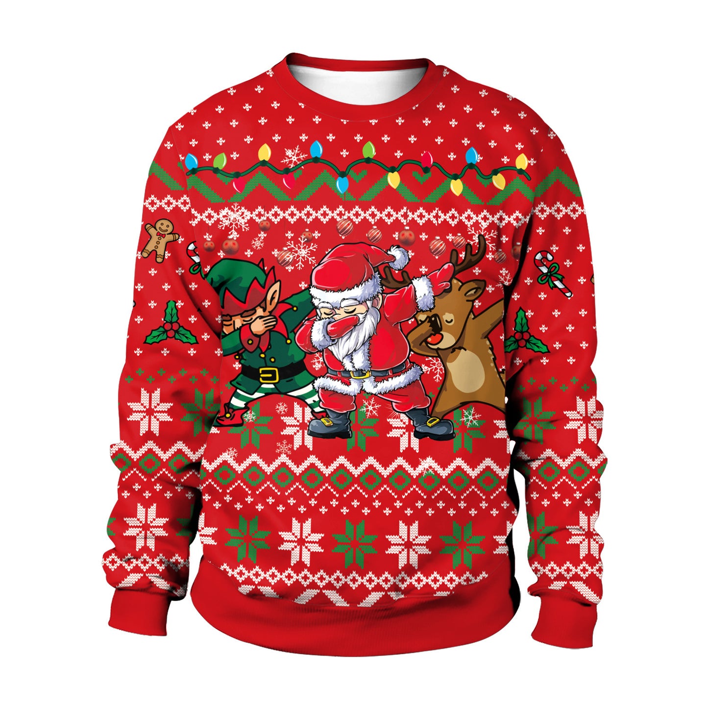 Men And Women Christmas Round Neck Sweater Tops