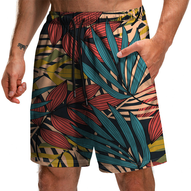 Summer New Leaf Series 3D Printed Shorts  Beach Shorts