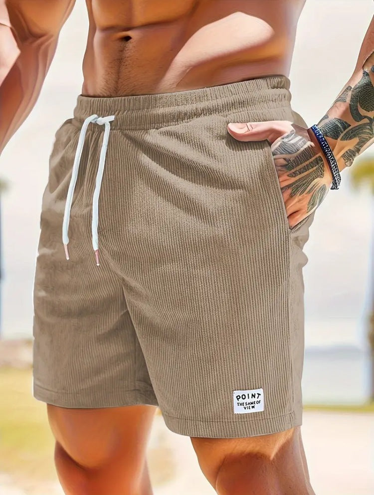 Lace-up Drawstring Shorts Summer Corduroy Sports Short