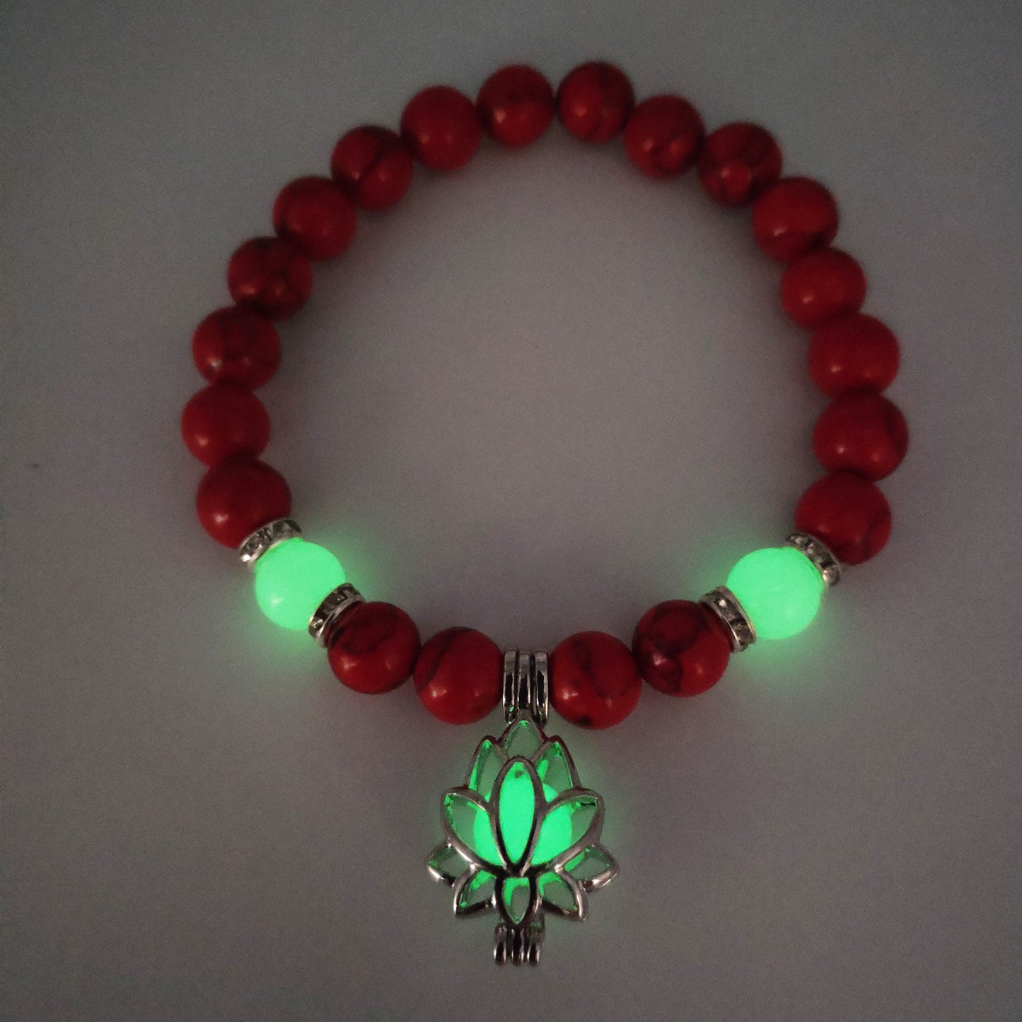 Energy Luminous Lotus Natural Stone Bracelet Yoga Healing Luminous Glow In The Dark Charm Beads Bracelet For Men Women - Trendys Collections