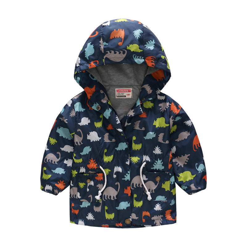 Spring And Autumn Thin Hooded Cute Zipper Children's Jacket