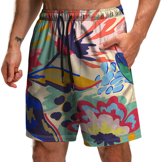 Summer New Leaf Series 3D Printed Shorts  Beach Shorts