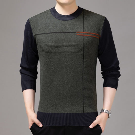 Crew Neck Pullover Men's Sweater Loose