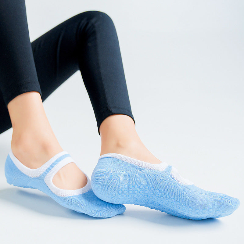 Open-back non-slip gym indoor floor socks