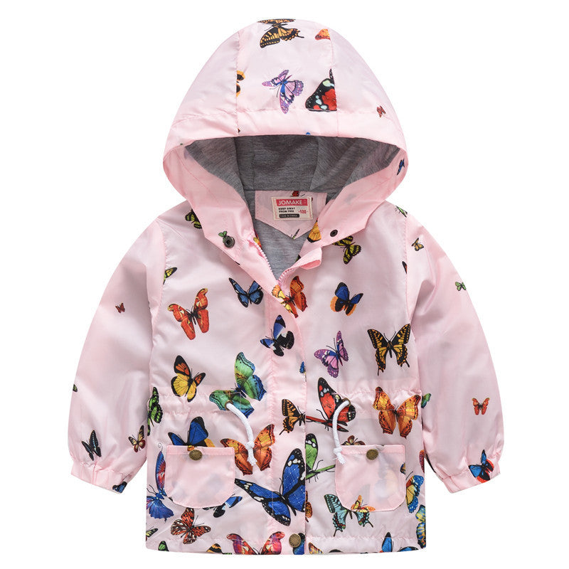 Spring And Autumn Thin Hooded Cute Zipper Children's Jacket