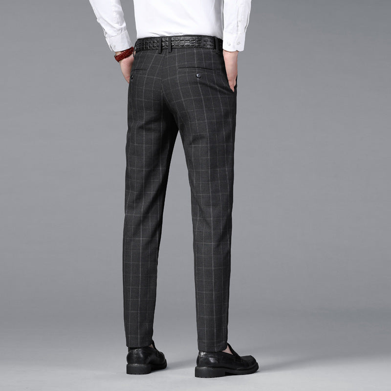 Men's Casual Business Plaid Trousers