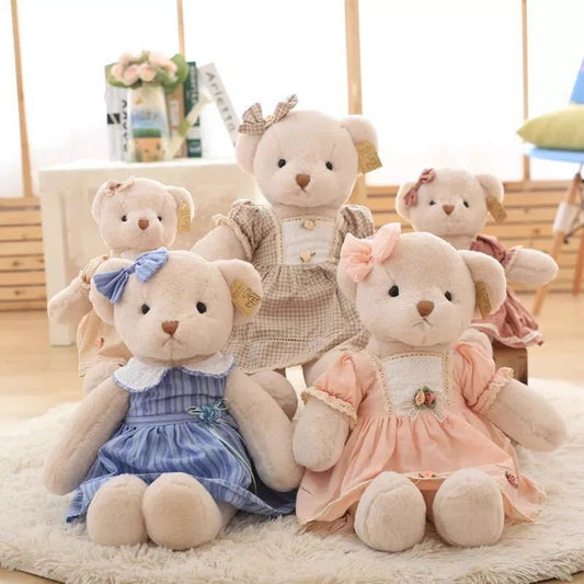 Cute Doll In Princess Dress With Teddy Bear