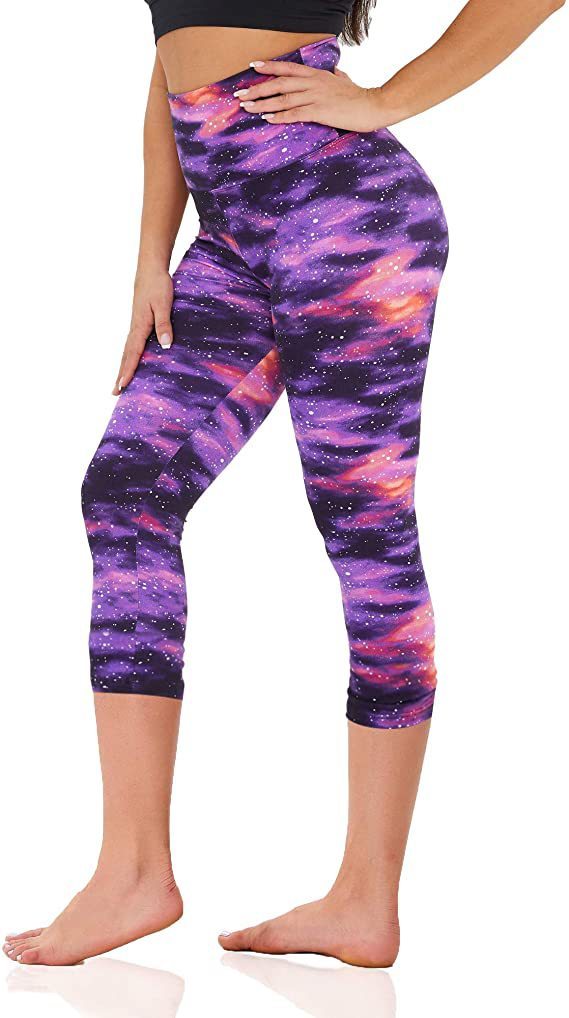 Slimming Cropped Pants High Waist Print Leggings