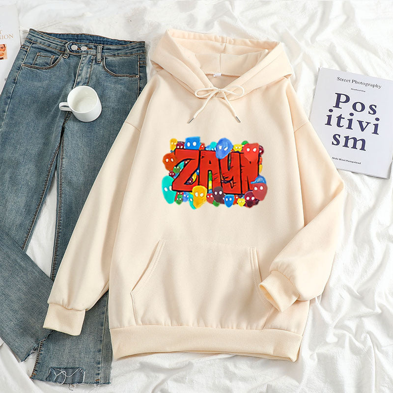 Color Art ZAYN Printed Letter Hoodie Hoodies  Women