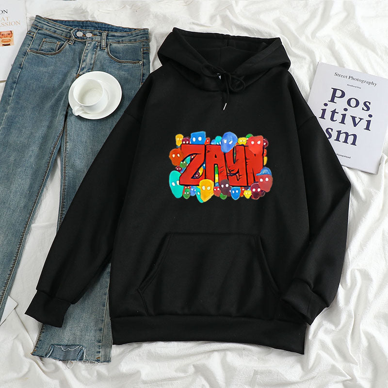 Color Art ZAYN Printed Letter Hoodie Hoodies  Women