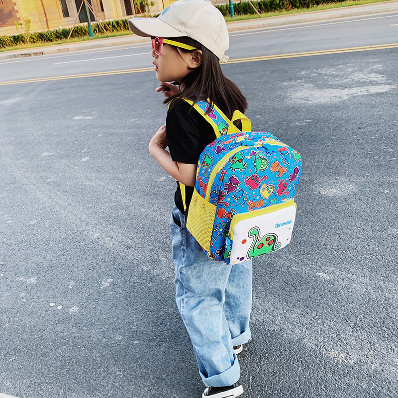 Cartoon Student Schoolbag Dinosaur Print