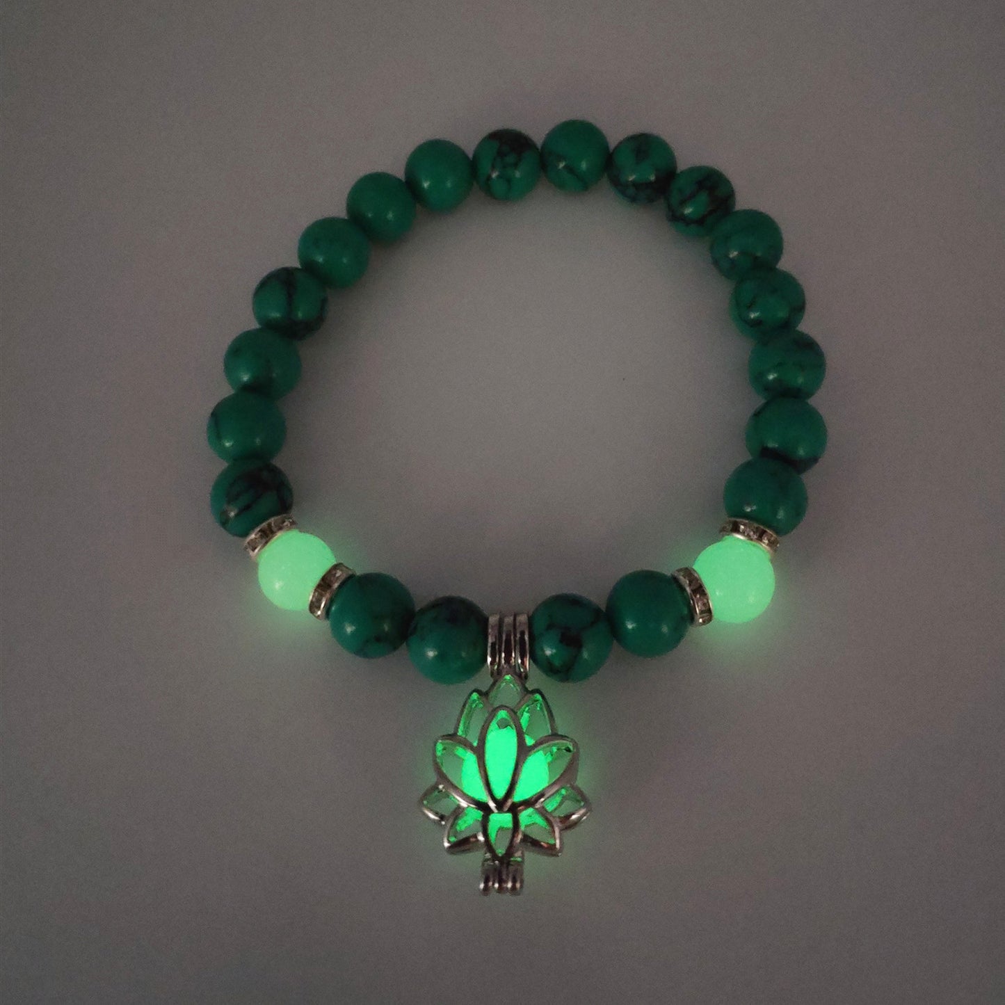 Energy Luminous Lotus Natural Stone Bracelet Yoga Healing Luminous Glow In The Dark Charm Beads Bracelet For Men Women - Trendys Collections