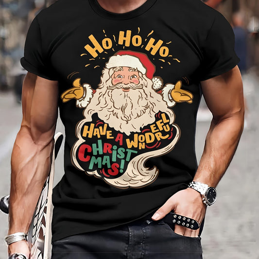 Men's Casual 3D Santa Claus Printed T-shirt