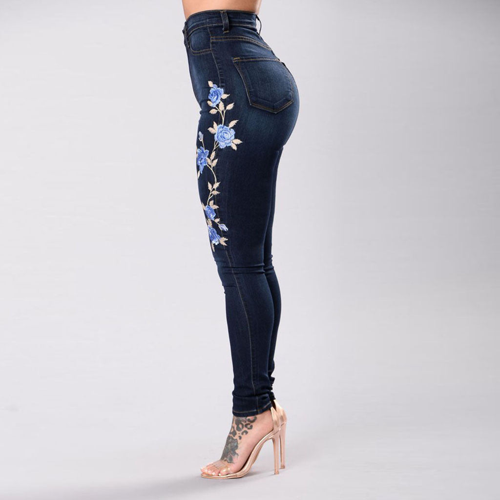 stylist embroidered jeans