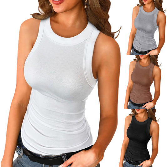 Round Neck Sleeveless Tops Camisole Casual Sport Vest Summer