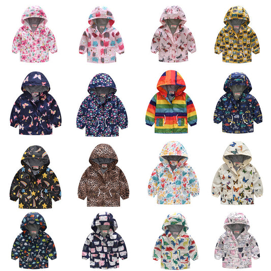 Spring And Autumn Thin Hooded Cute Zipper Children's Jacket