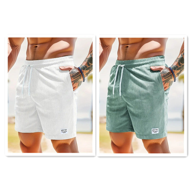 Lace-up Drawstring Shorts Summer Corduroy Sports Short