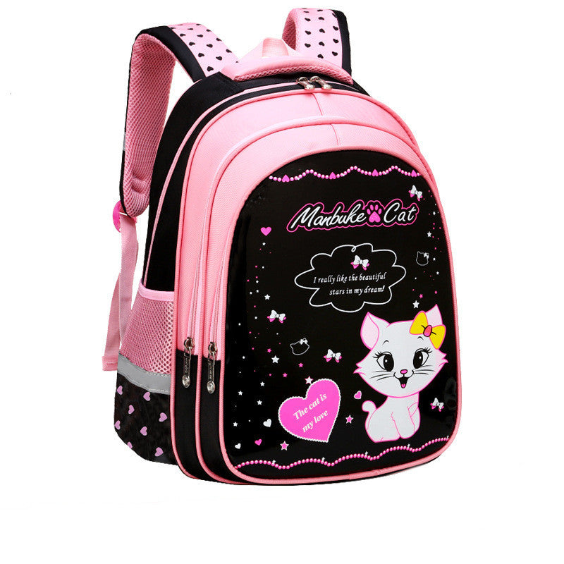 Girls School Cute Cat Print Backpack