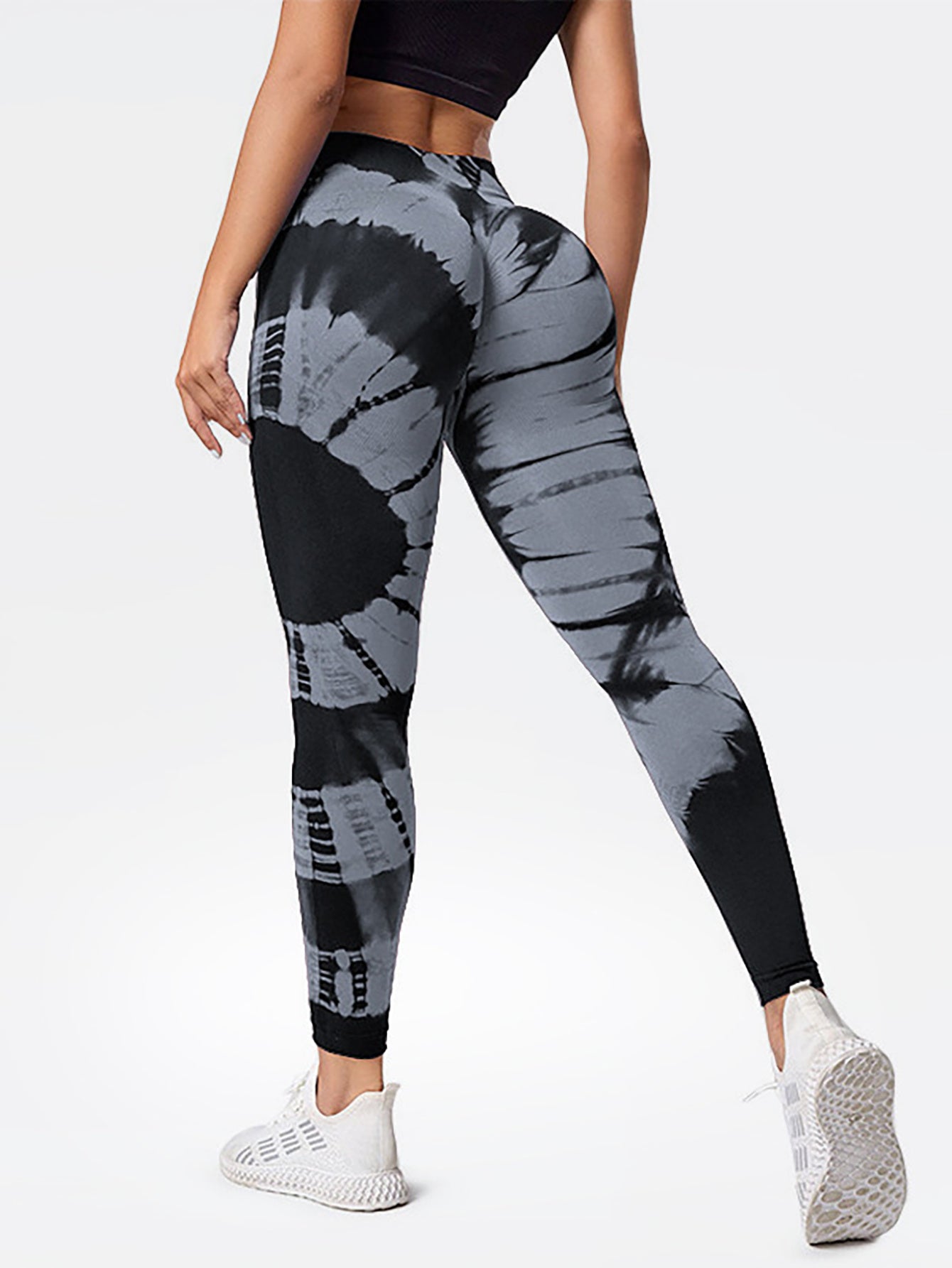 Quick Drying Seamless Tie Dye Yoga Pants, Running Sports Tight Pants, Women's Activewear