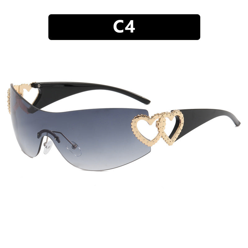 Men's And Women's Fashion Love Accessories One-piece Sunglasses