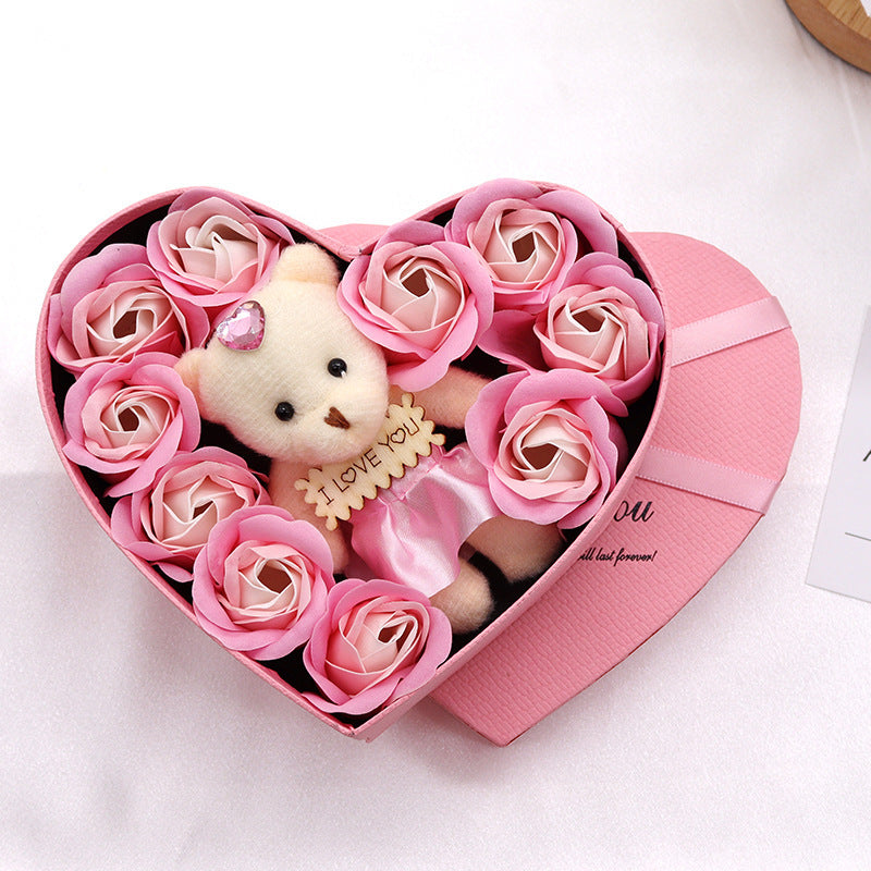 Soap Flower Heart-shaped Rose Gift Box Valentine's Day