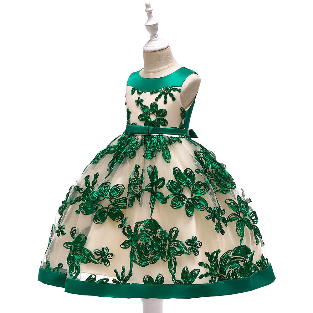 Girls dress girls applique princess dress