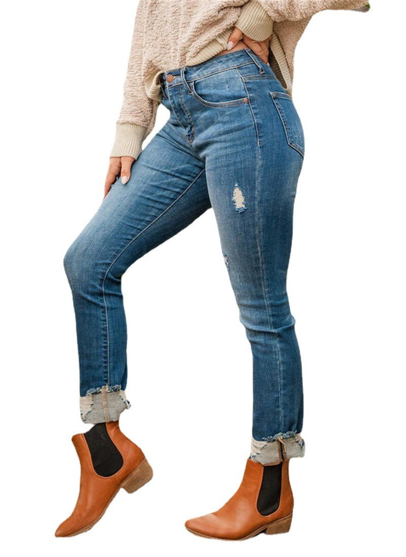 Torn Blue Jeans For Women