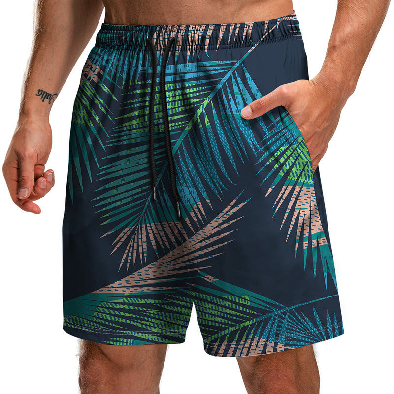 Summer New Leaf Series 3D Printed Shorts  Beach Shorts