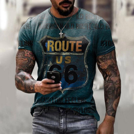 Retro Short Sleeve Men T-shirt