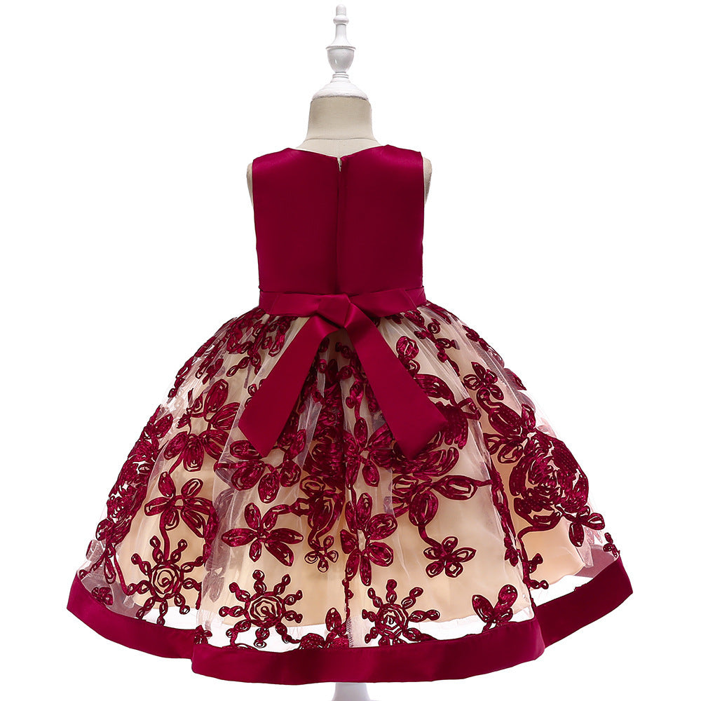 Girls dress girls applique princess dress