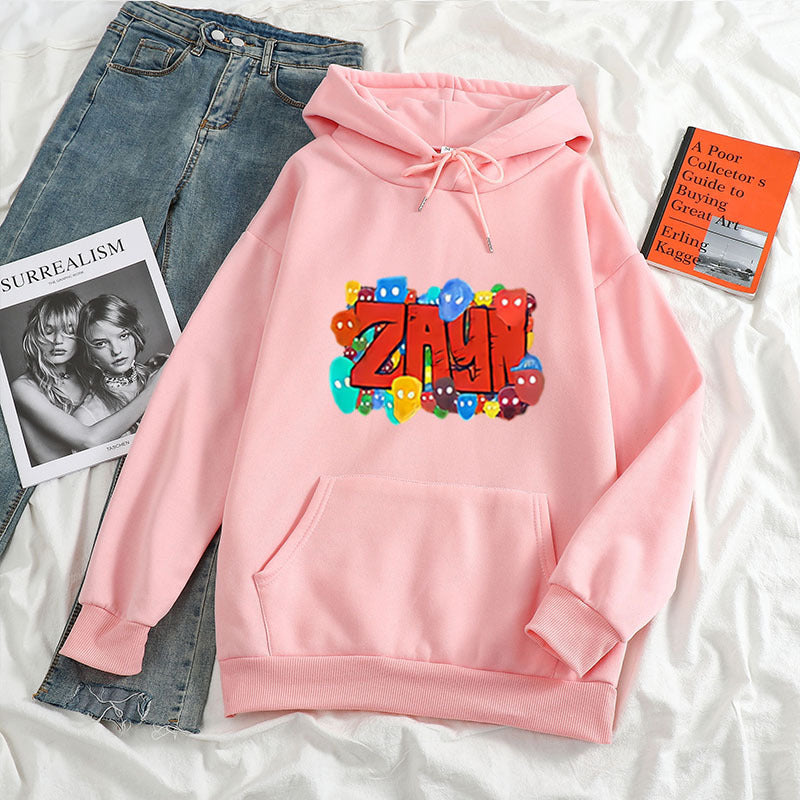 Color Art ZAYN Printed Letter Hoodie Hoodies  Women